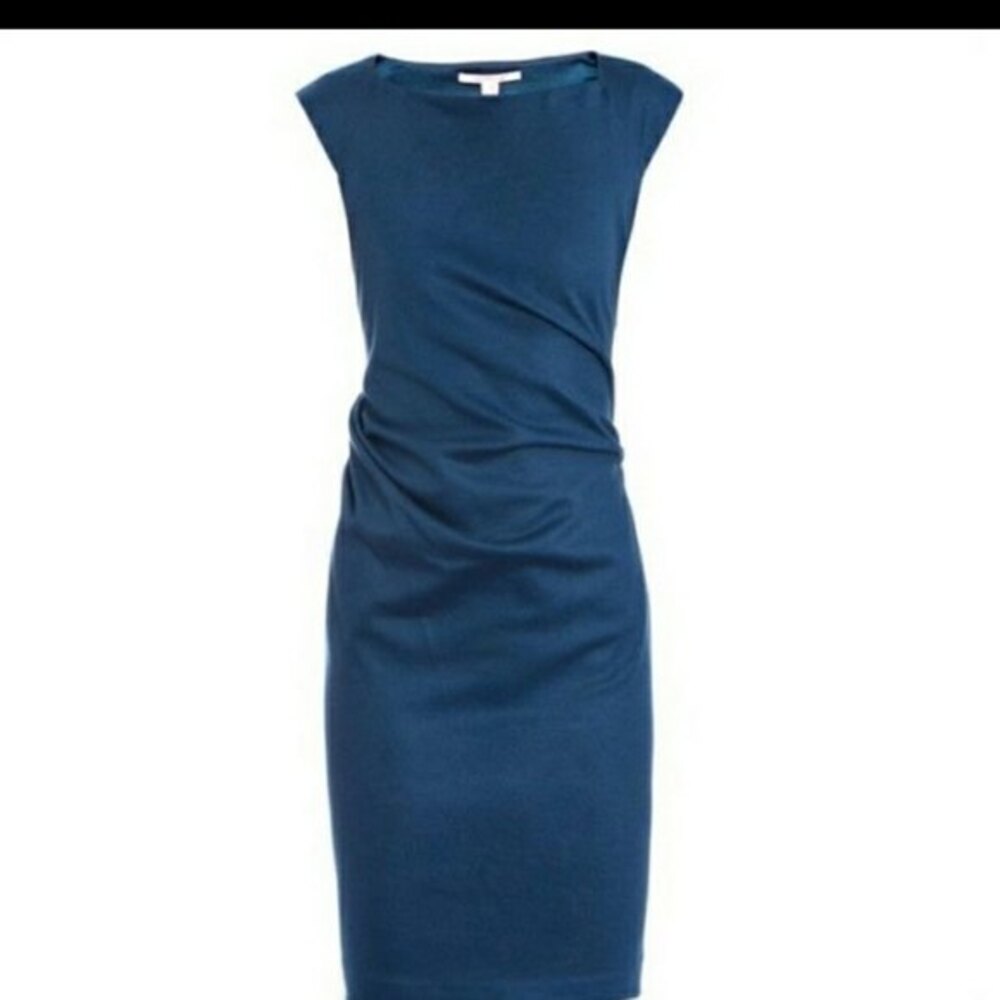 Diane Von Furstenberg Gabi Knit Suiting Blue Dress 12